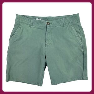 Mugsy Spruces Shorts Men 33 Green Stretch Chino Flat Front Casual Preppy 8.5"